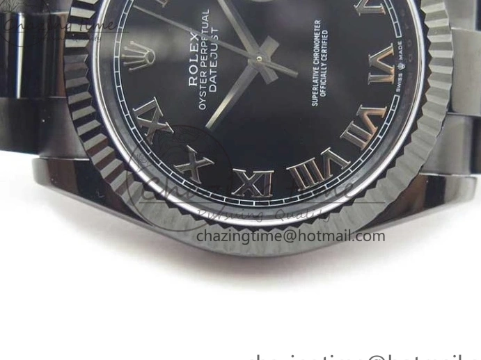 Best AAA Replica Sites Best Edition All DateJust Dial 41 Black Bracelet Markers PVD ModernLook A Roman PVD Oyster Black VRF 2793 on 0119